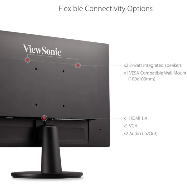 ViewSonic VA2447-MH Monitor Full HD 1080p de 24 pulgadas