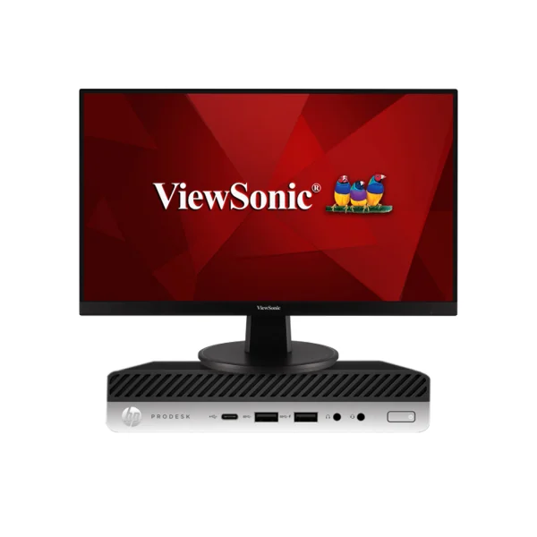 PC Desktop HP EliteDesk 800 G3 mini + Monitor Viewsonic 24 pulgadas, teclado y mouse 