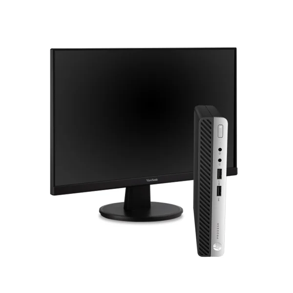 PC Desktop HP EliteDesk 800 G3 mini + Monitor Viewsonic 24 pulgadas, teclado y mouse 