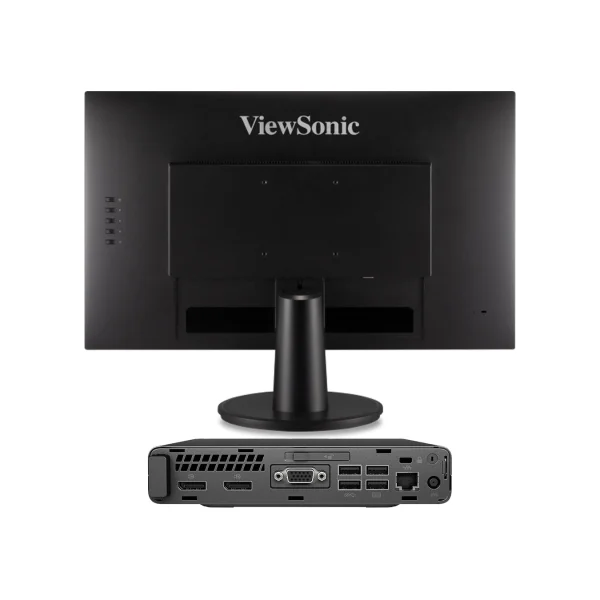 PC Desktop HP EliteDesk 800 G3 mini + Monitor Viewsonic 24 pulgadas, teclado y mouse 