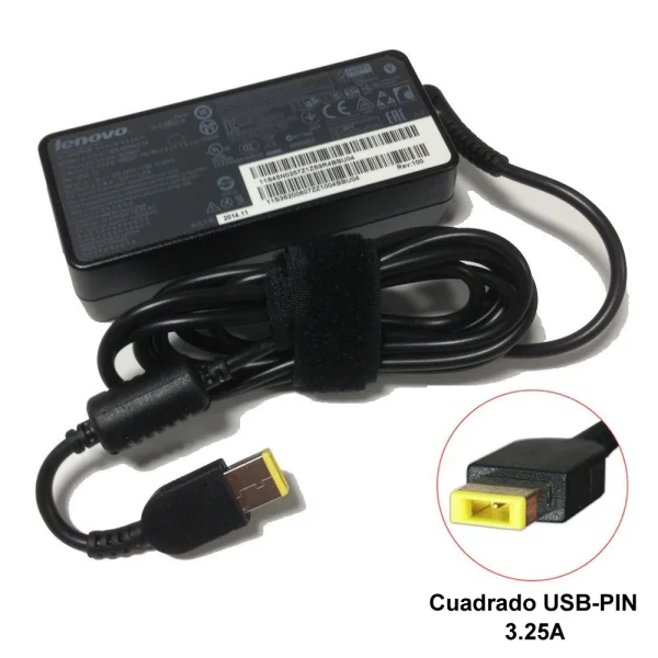 Cargador Lenovo Punta cuadrada 20v