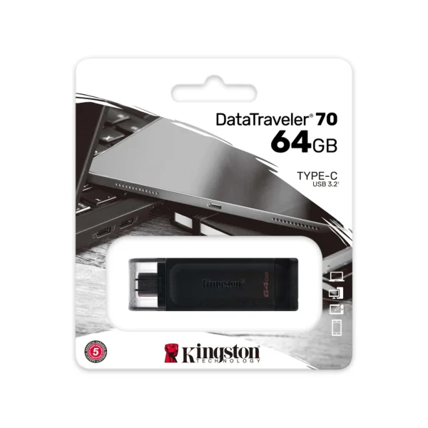 Pen Drive Kingston 64Gb Dt70 G1 Usb-conector Tipo C 3.0